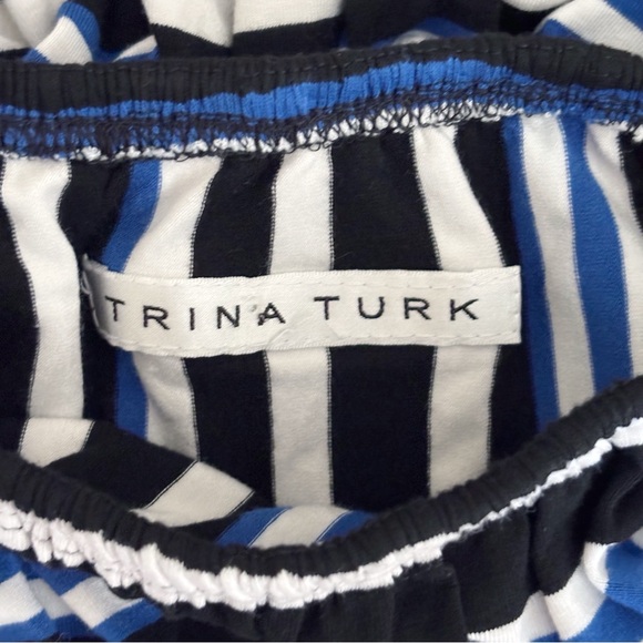 Trina Turk Amara Striped Off Shoulder Dress Large - Picture 4 of 5